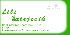 lili matejcsik business card